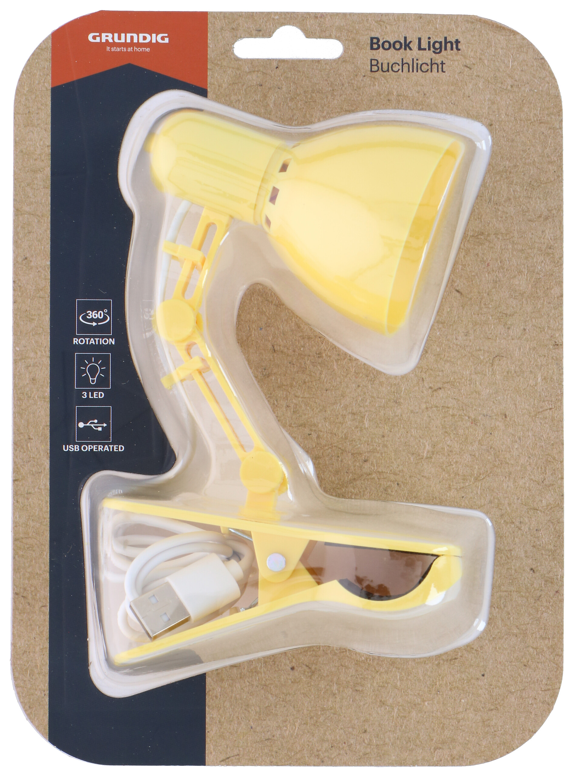 Grundig Clip-Buchlicht weiß grün gelb rosa B/H/T: ca. 6x19x10,8 cm