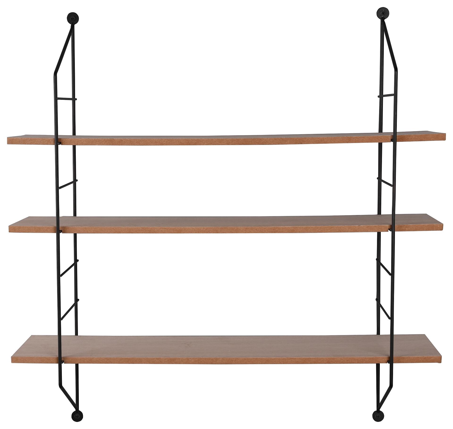 Wandregal Ella schwarz B/H/T: ca. 60x62x15 cm