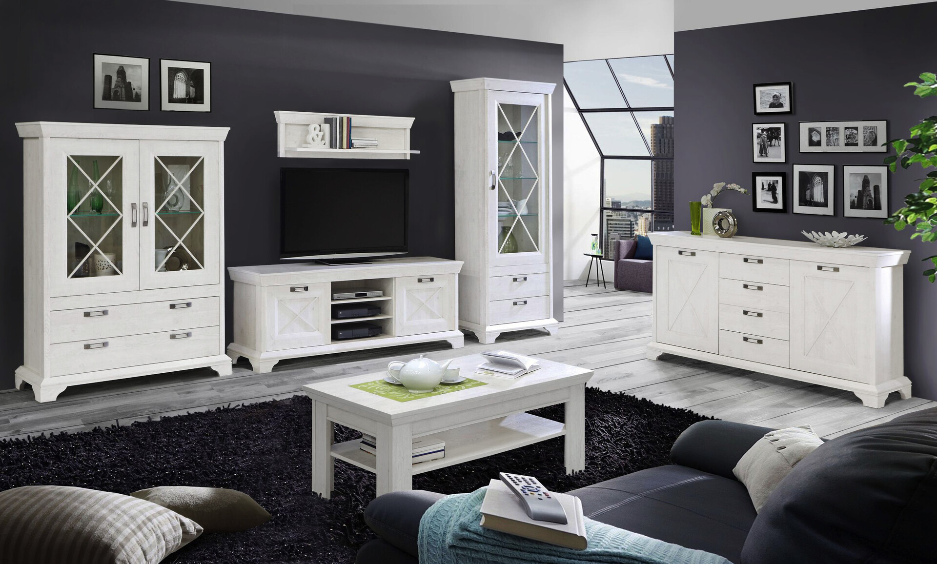 Wandboard  weiß Pinie Nachbildung B/H/T: ca. 121x33,5x23,6 cm