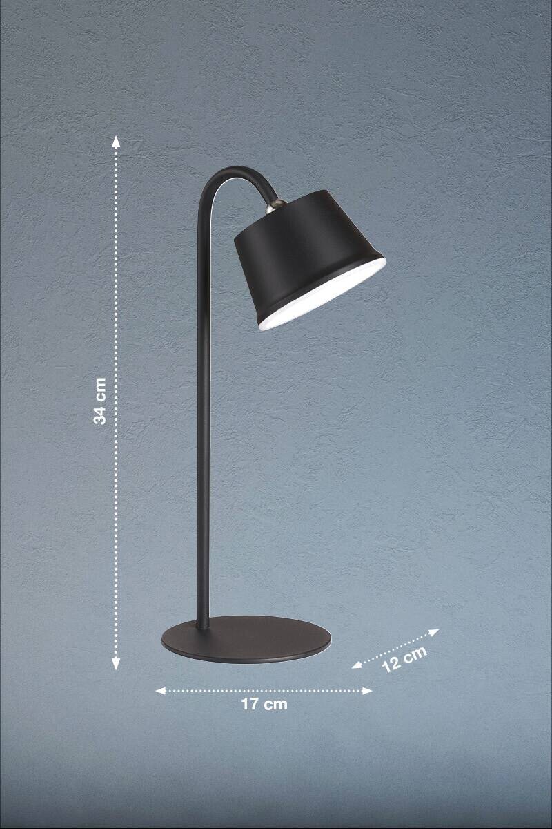 easy! by FHL Tischleuchte 850301 Voet schwarz Metall B/H: ca. 12x34 cm 1 Brennstellen