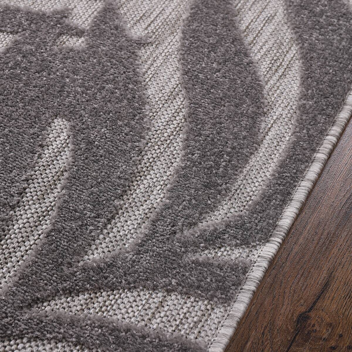 Sanat Outdoorteppich FLORAL grau B/L: ca. 60x110 cm