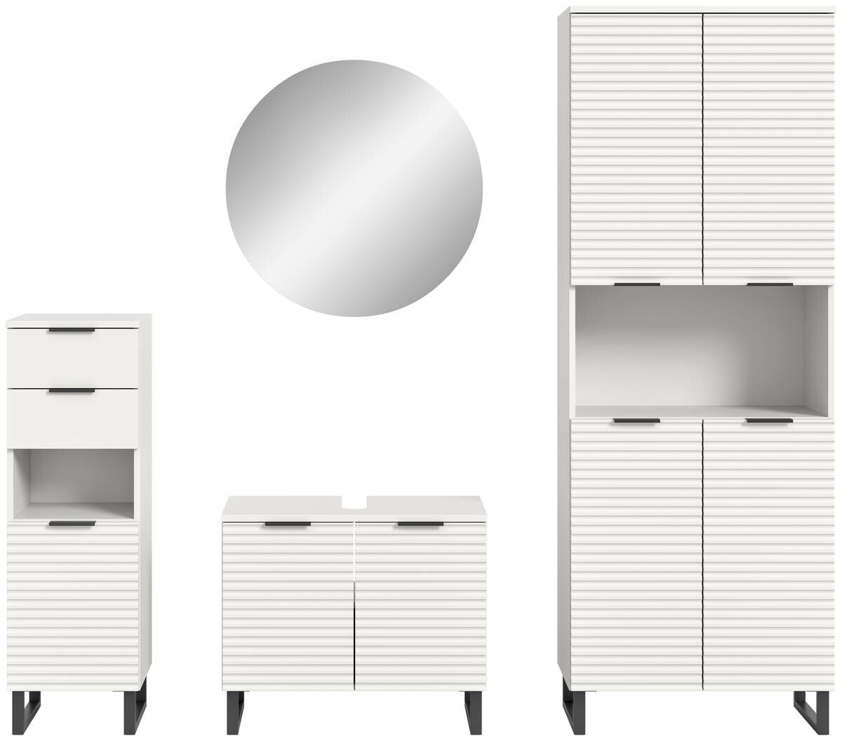 Badblock Riff weiß B/H/T: ca. 105x193x34 cm