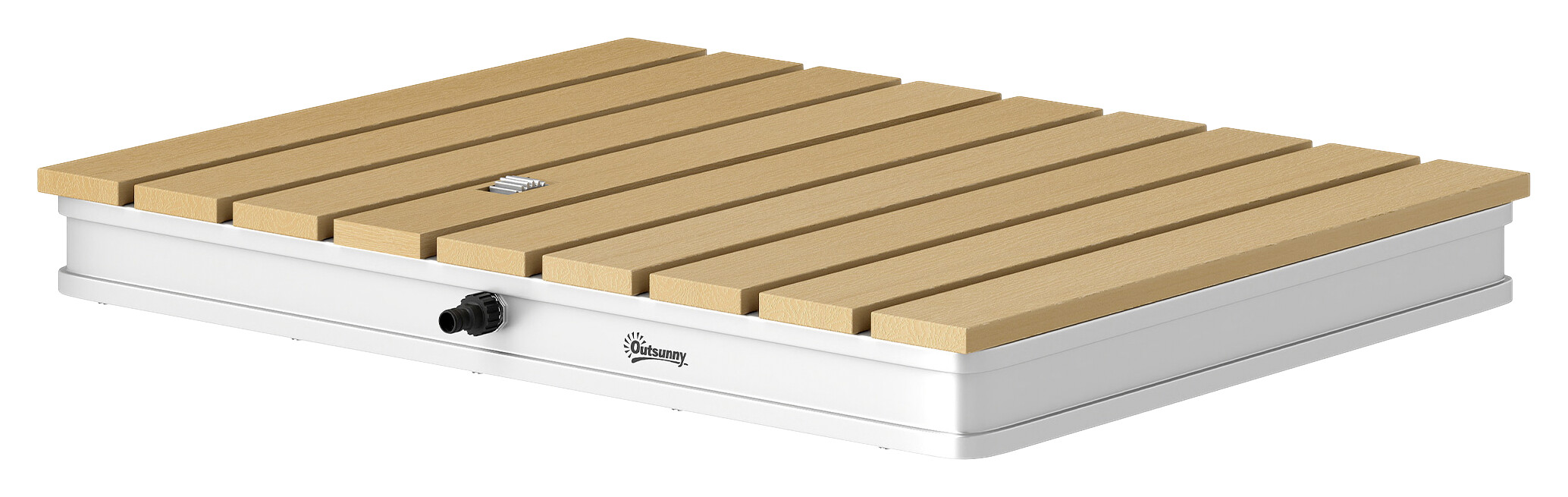 Outsunny Bodendusche Holzoptik Acryl