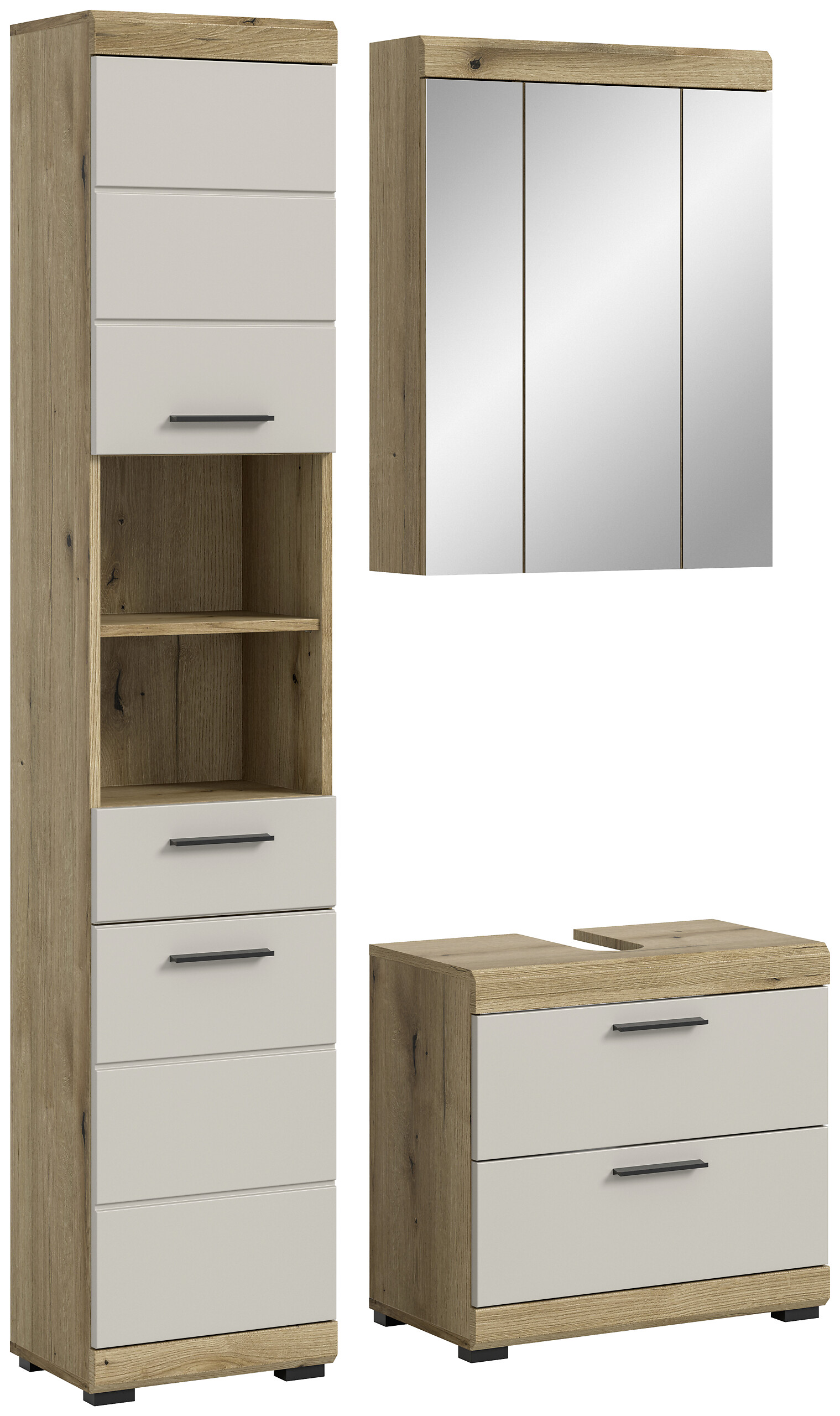 Badezimmer-Set Scout Evoke Oak Nachbildung Kaschmirgrau Nachbildung B/H/T: ca. 112x191x34 cm