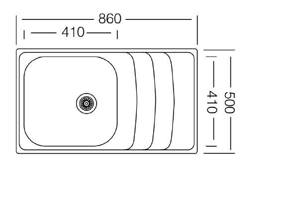 Respekta Einbauspüle Miami 86 x 50 Edelstahl B/H/T: ca. 86x19x50 cm