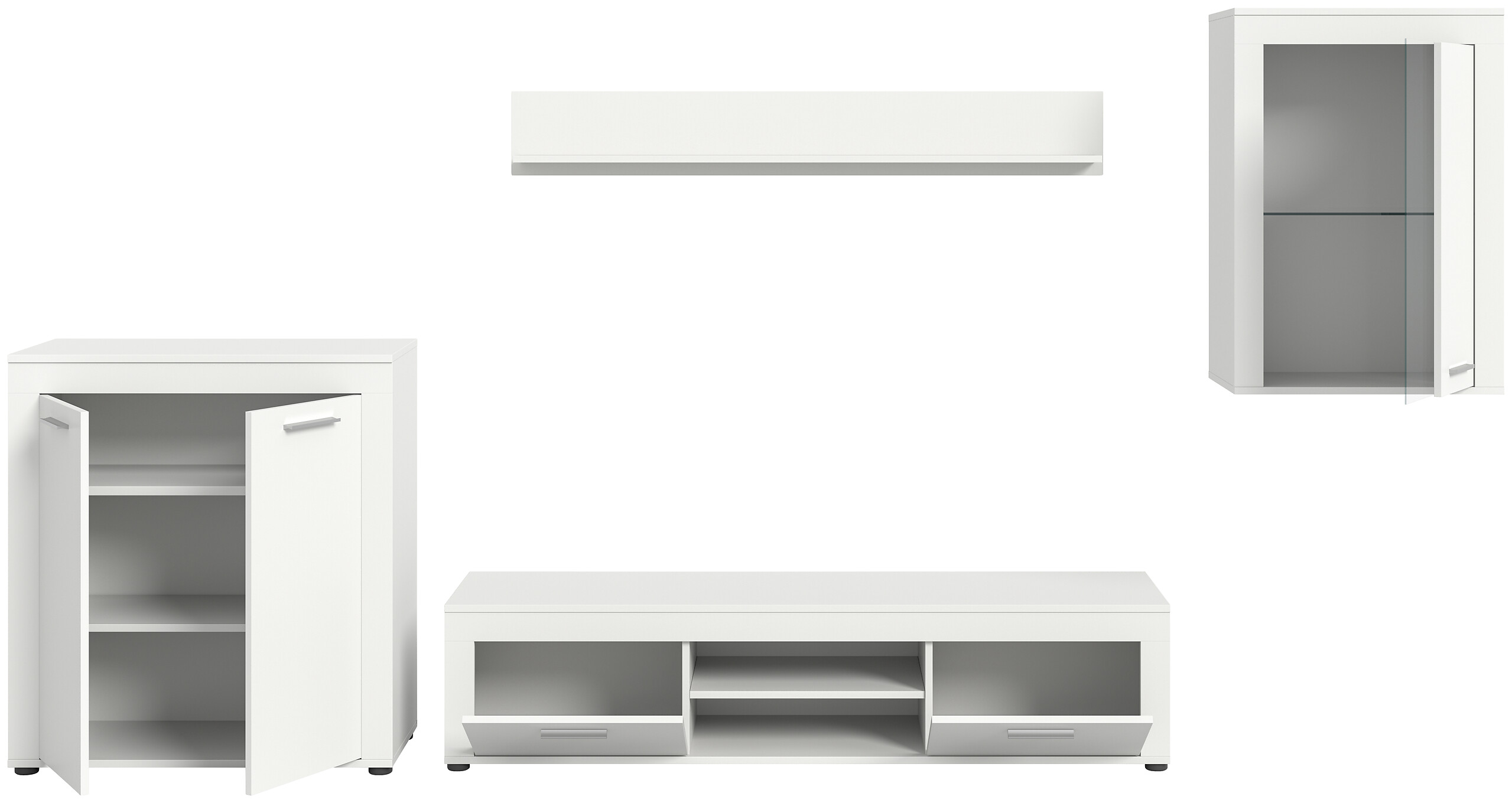 Wohnwand Jam weiß B/H/T: ca. 169x330x35 cm