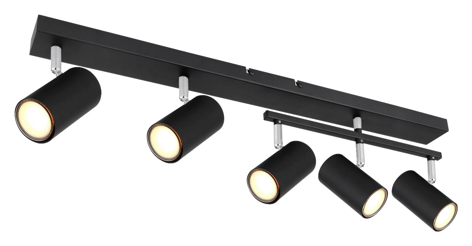 GLOBO Strahler 57911-5B Robby schwarz Metall B/H/L: ca. 35x17x70 cm GU10 5 Brennstellen