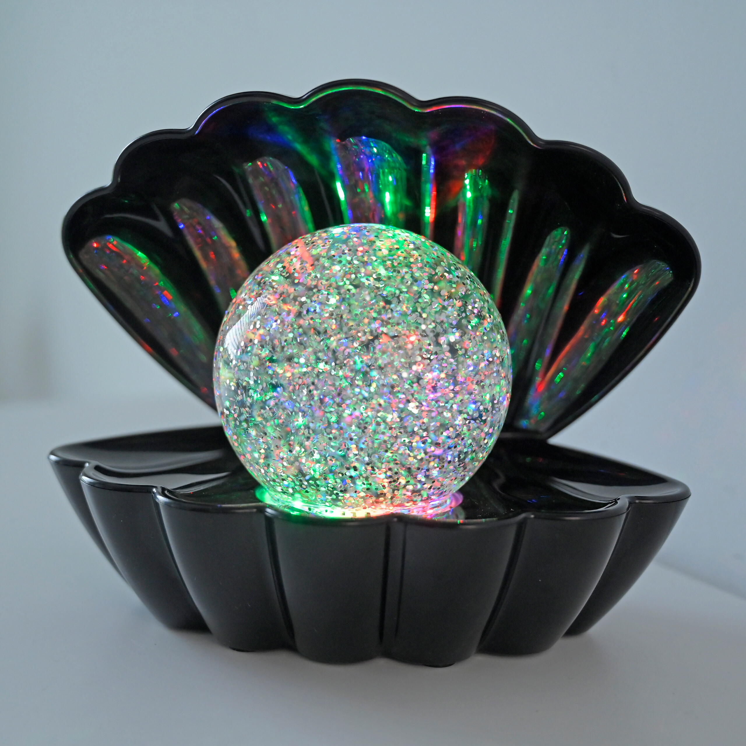 Just Light LED-Dekoleuchte Muschel schwarz Kunststoff B/H/D: ca. 18x13x14,8 cm