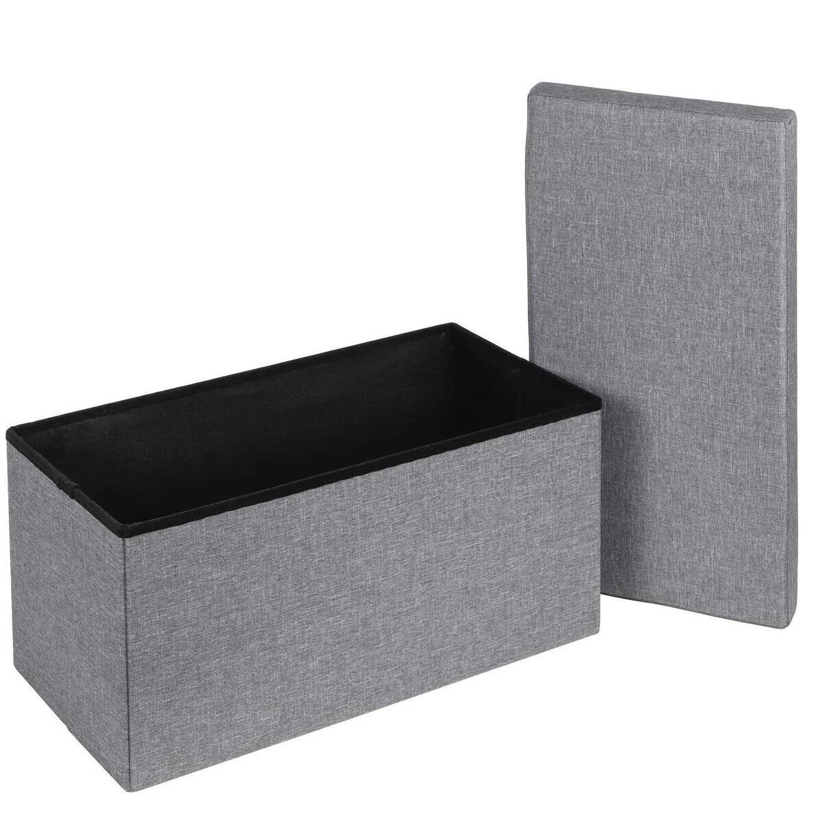 HI Sitzbank mit Aufbewahrungsfunktion grau B/H/L: ca. 38x38x76 cm