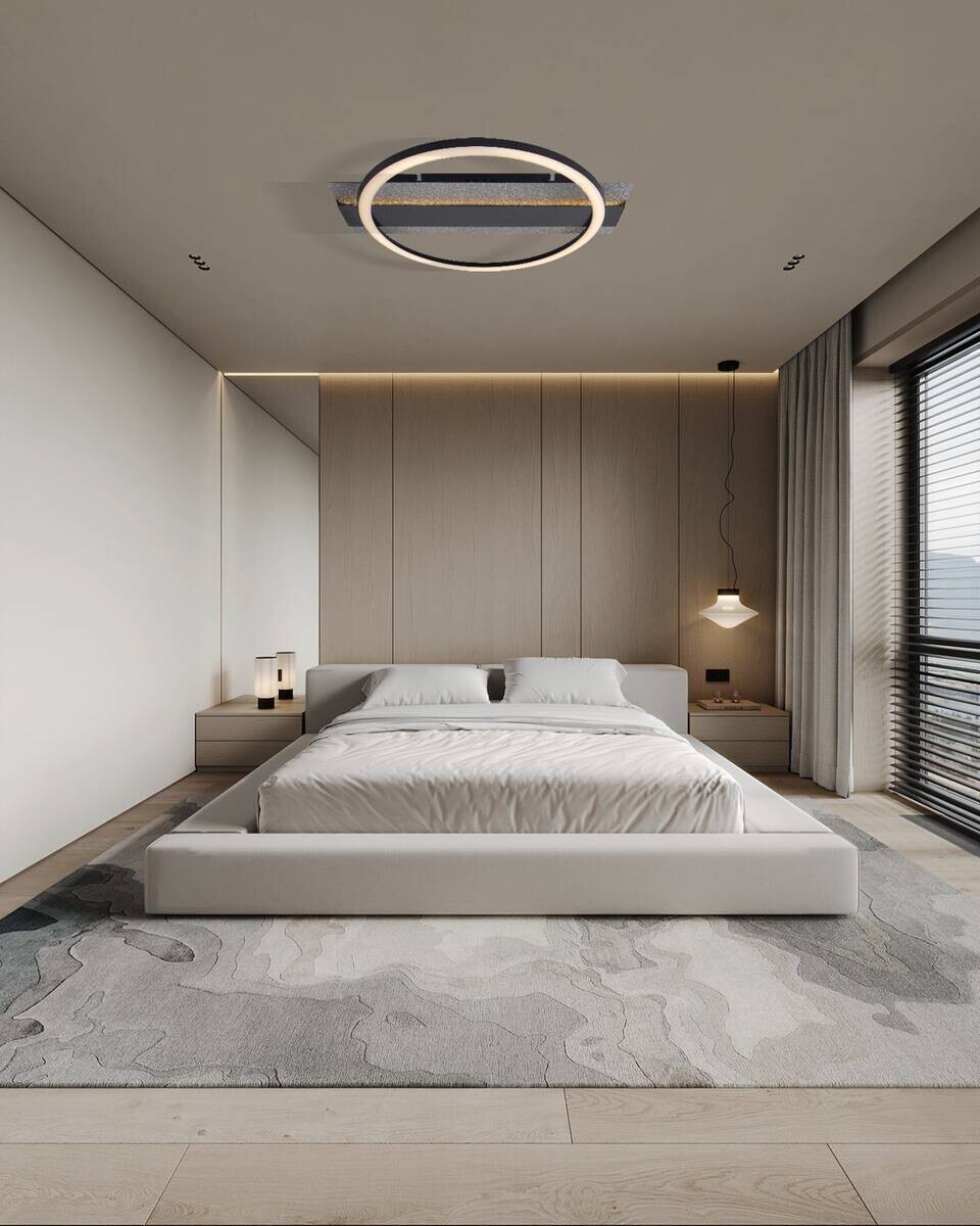 POCOline LED-Deckenleuchte Arietty schwarz Metall Kunststoff B/H/L: ca. 30x65x34 cm