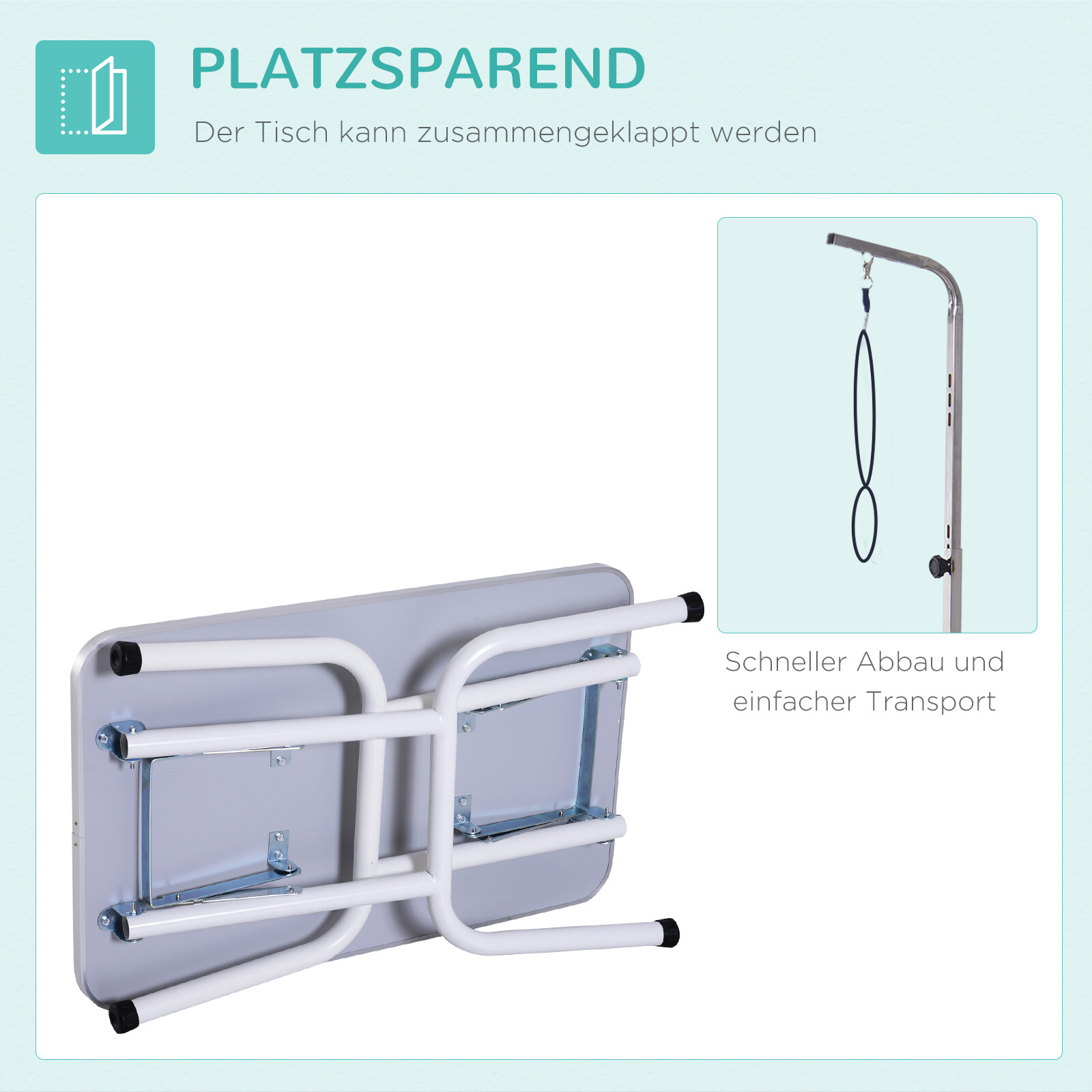 PawHut Welpenauslauf blau Edelstahl B/H/L: ca. 48,5x80x81 cm