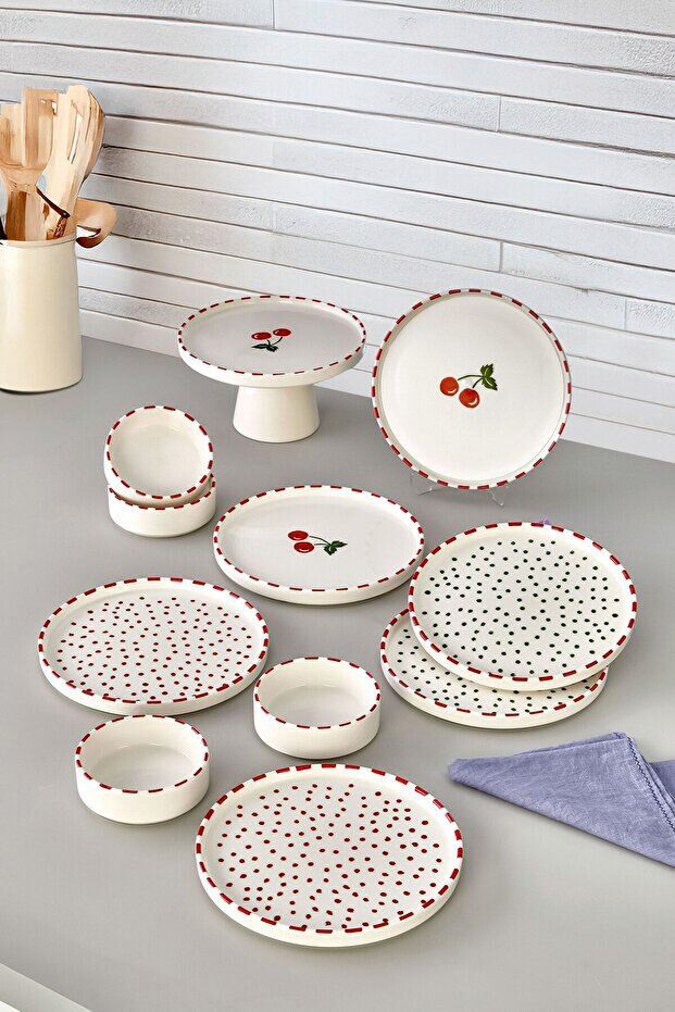 HermiaConcept Frühstücksservice beige Keramik 11 tlg.