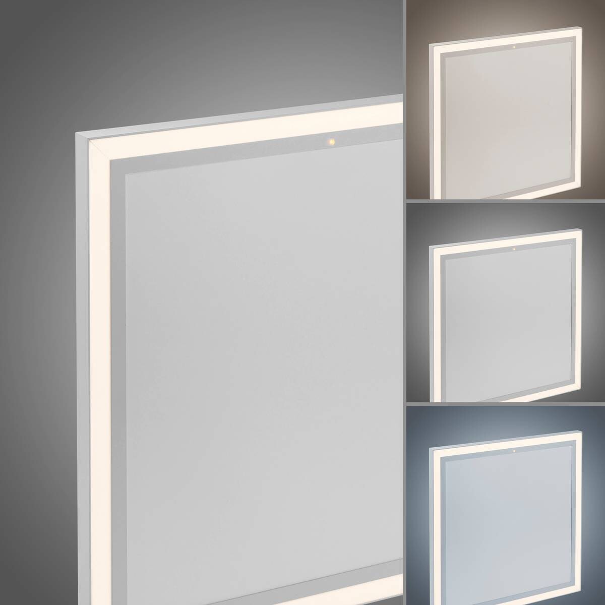 Just Light LED-Deckenleuchte mit Heizfunktion BEROA 18067-16 weiß Kunststoff Metall B/H/T: ca. 60x6,8x60 cm 1 Brennstellen