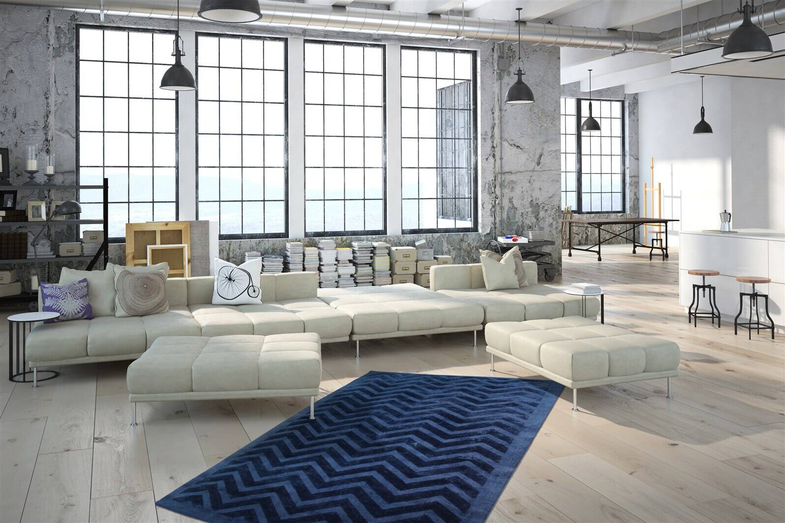 Kayoom Kurzflorteppich Luxury 410 marine B/H/L: ca. 80x0,8x150 cm