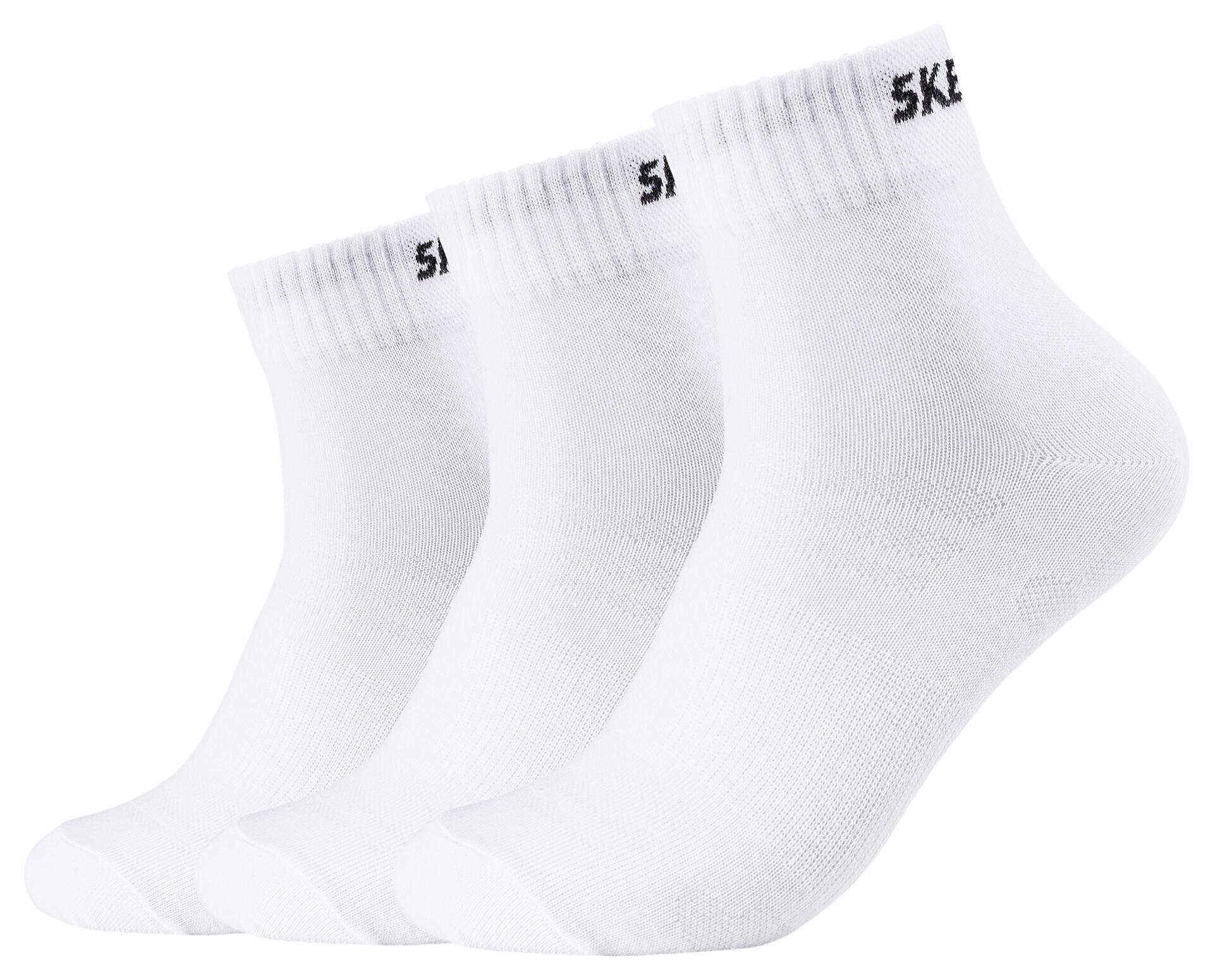 Skechers Damen & Herren-Socken Skechers weiß 3 Packstücke Größe 43-46