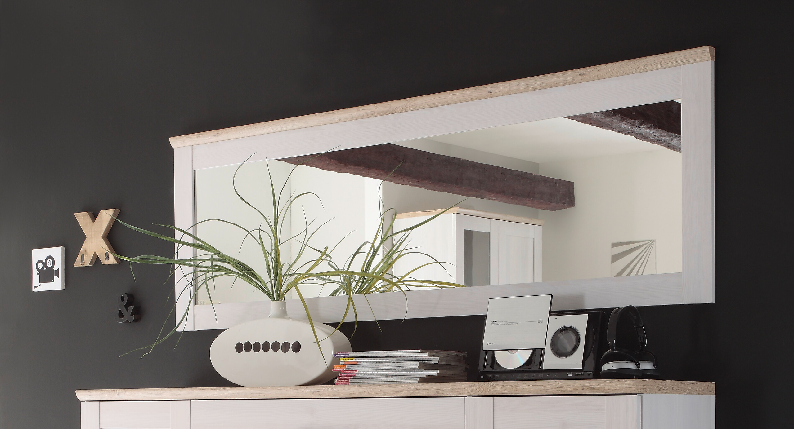 Wandspiegel Romance Sibiu Lärche Nachbildung San-Remo Nachbildung B/H/T: ca. 186x63x4 cm Wandspiegel Romance Sibiu Lärche Nachbildung San-Remo Nachbildung B/H/T: ca. 186x63x4 cm