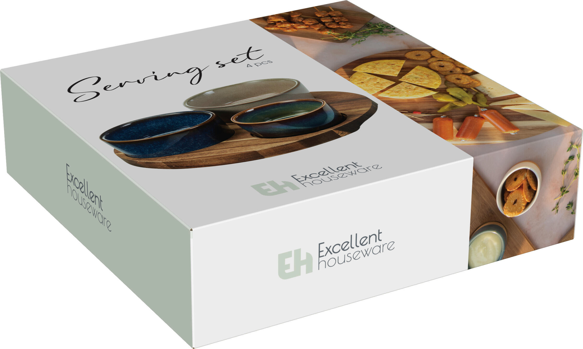 Servierset mehrfarbig Steinzeug B/H/L: ca. 20,7x5,5x20,7 cm