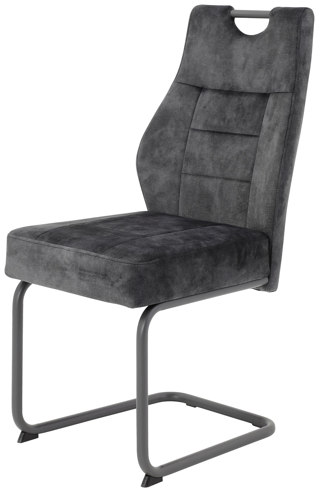 Schwingstuhl Linda 2er Set anthrazit Vintage Microfaser B/H/T: ca. 47x99x61 cm