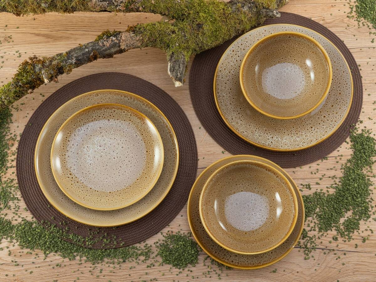 CreaTable Tafelservice Reactive Nostalgic multicolor Steinzeug 12 tlg.