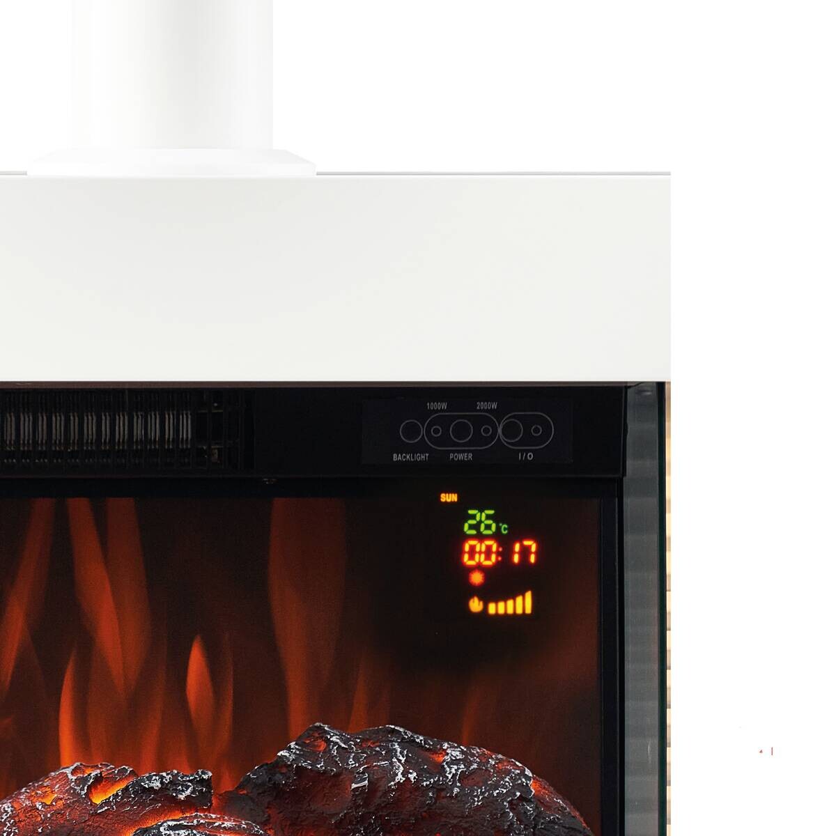 KAMINIO Elektrischer-Kamin LIZ weiß Metall B/H/T: ca. 82x84x21,7 cm ca. 2000 W