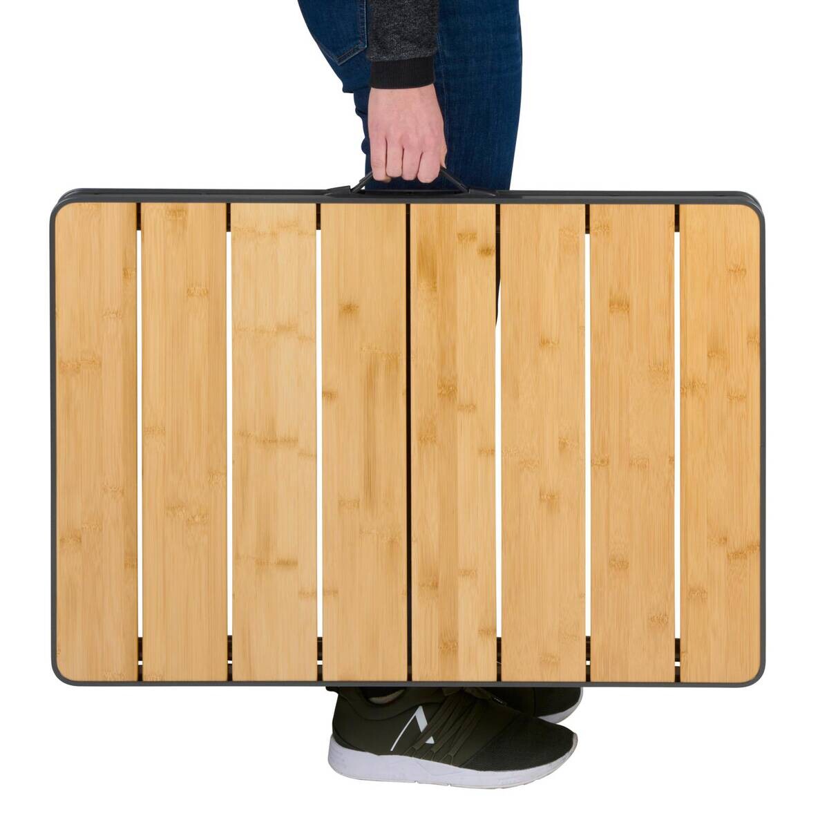 Klapptisch braun Bambus B/H/T: ca. 75x71x55 cm