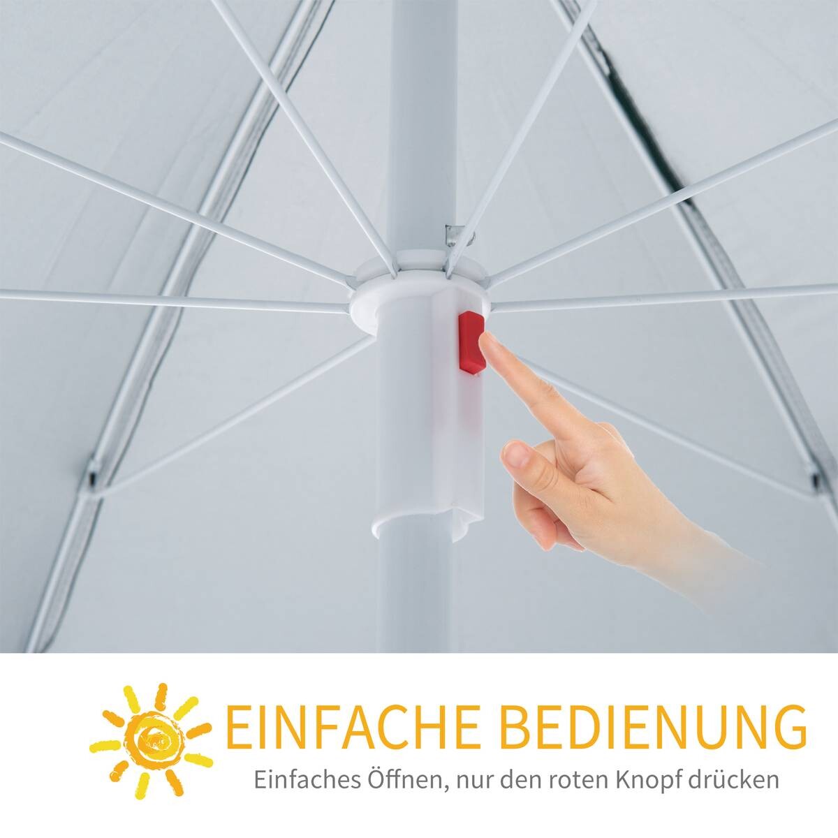 Outsunny Sonnenschirm blau Metall D: ca. 220 cm