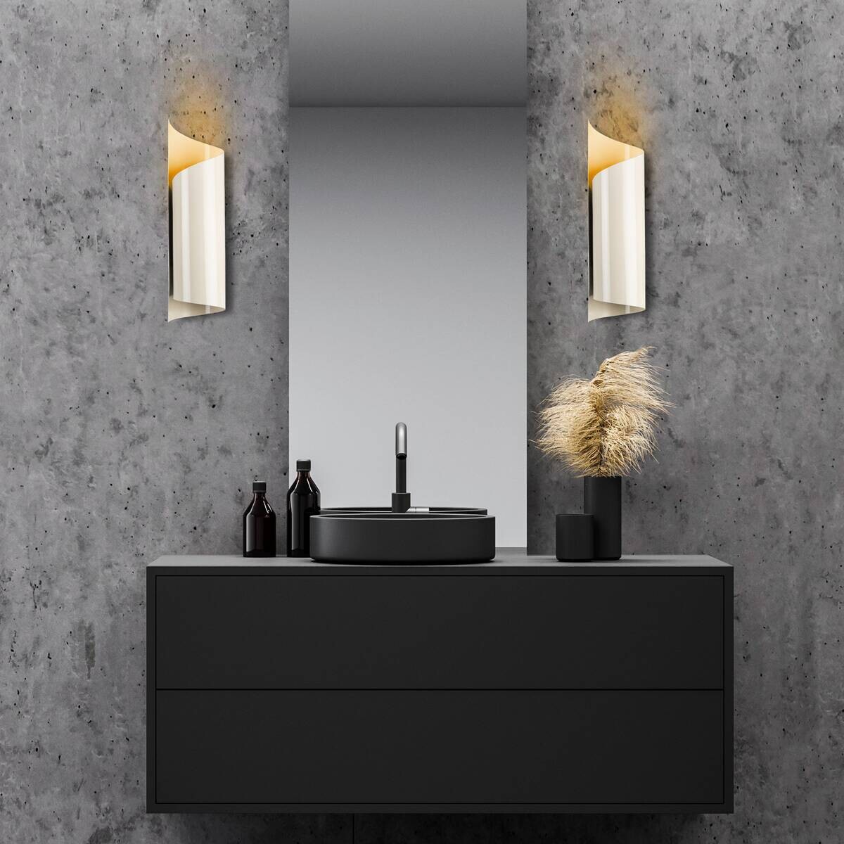 Opviq Wandleuchte creme Eisen B/H/L: ca. 16x35x10 cm E27 1 Brennstellen