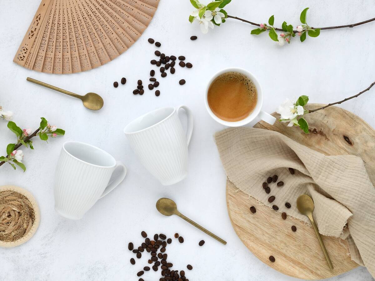 CreaTable Tassen-Set Valencia weiß Porzellan 6 tlg.