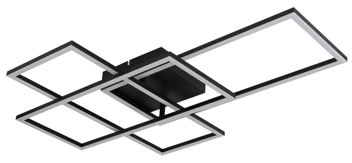 GLOBO Deckenleuchte schwarz Metall Acryl B/H/T: ca. 51x9,5x74 cm 1 Brennstellen