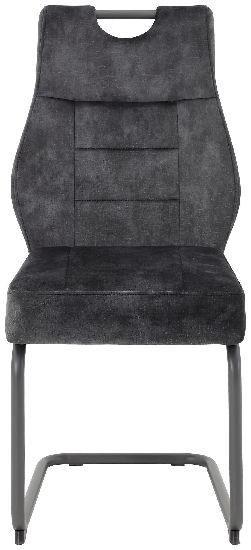 Schwingstuhl Linda 2er Set anthrazit Vintage Microfaser B/H/T: ca. 47x99x61 cm