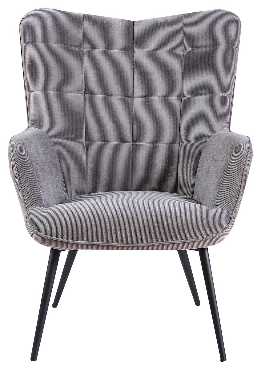 byLIVING Sessel UTA grau schwarz Stoff Metall B/H/T: ca. 72x97x80 cm