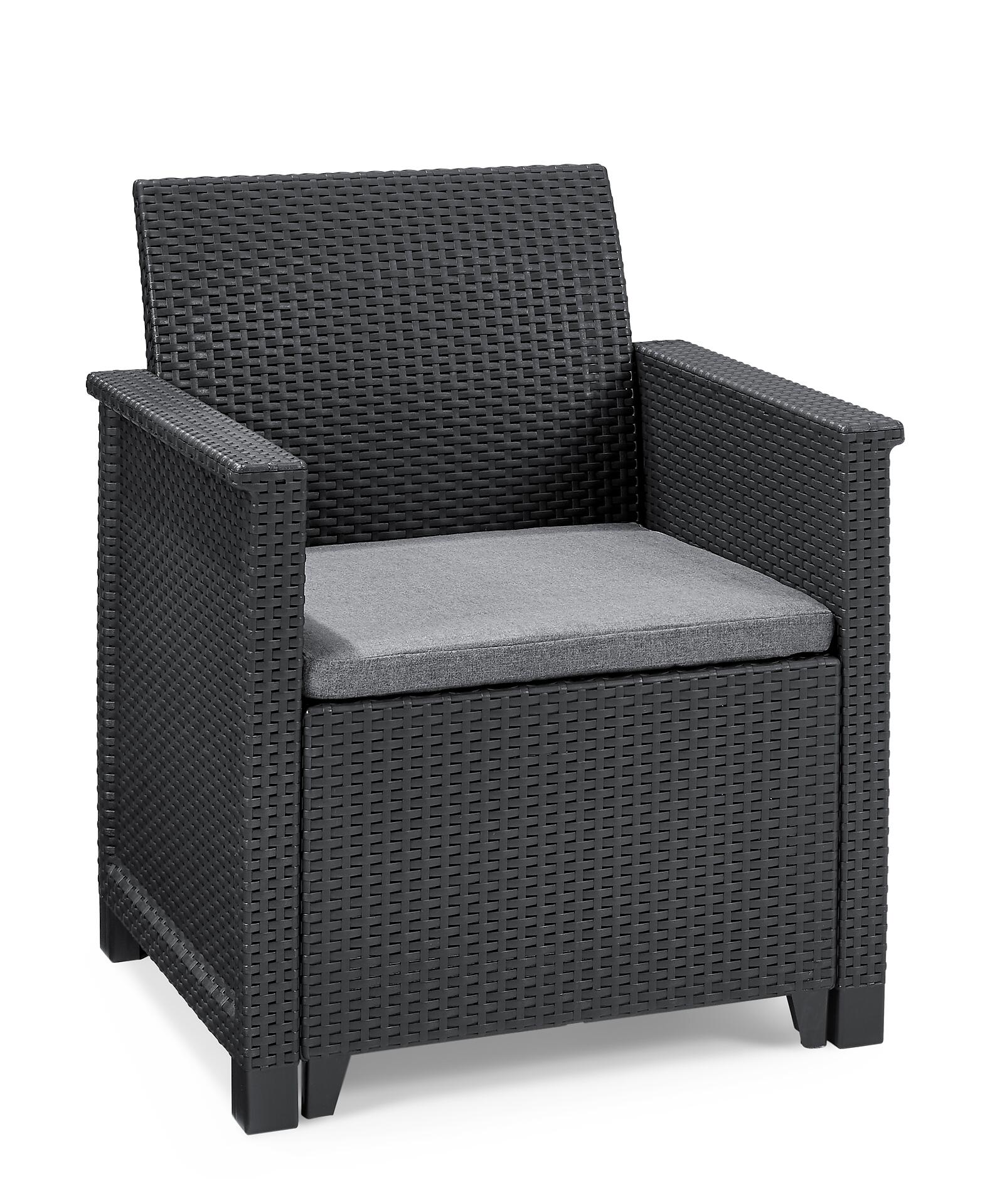 Keter Gartensitzgruppe Emma anthrazit Kunststoff