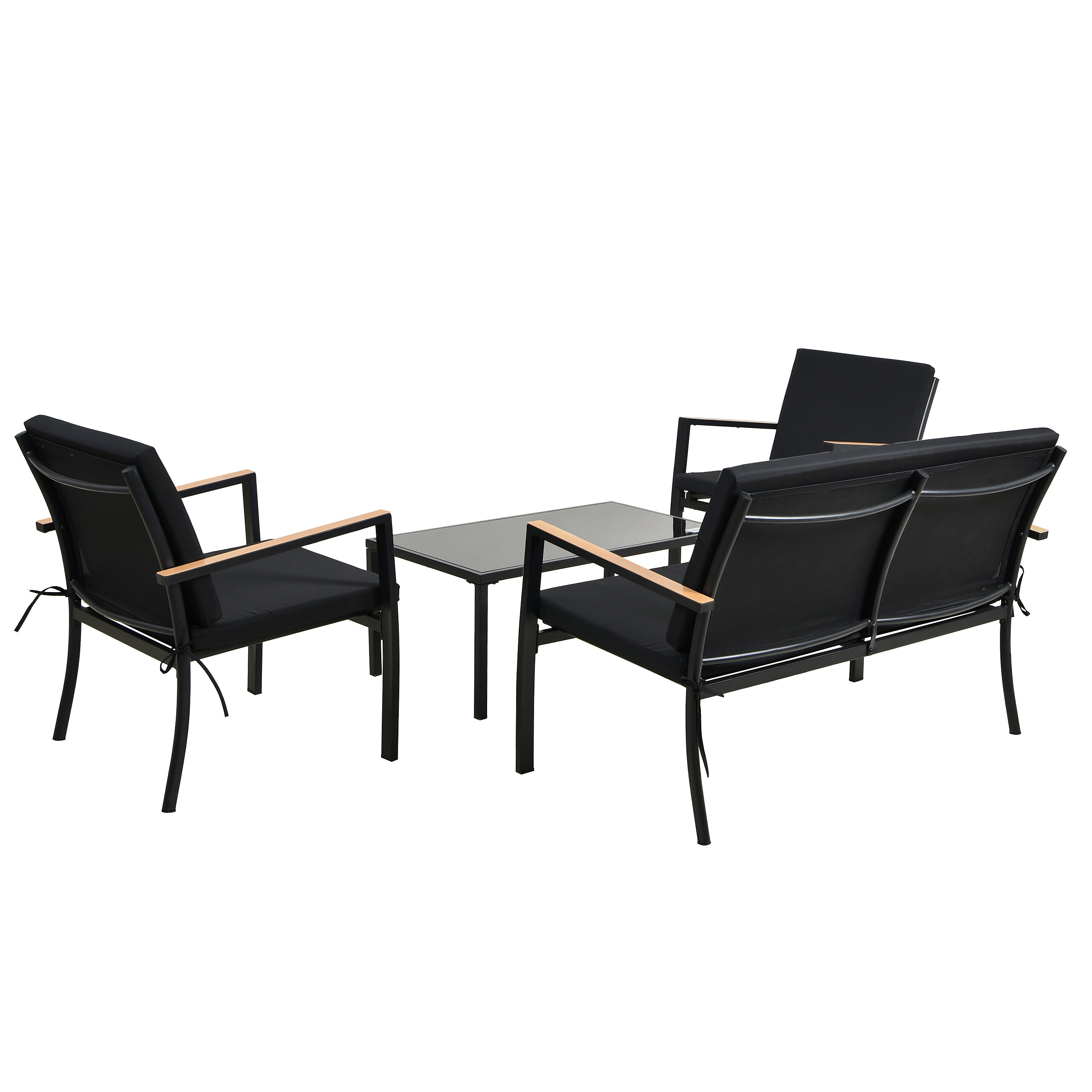 POCOline Gartensitzgruppe Grafon schwarz Stahl