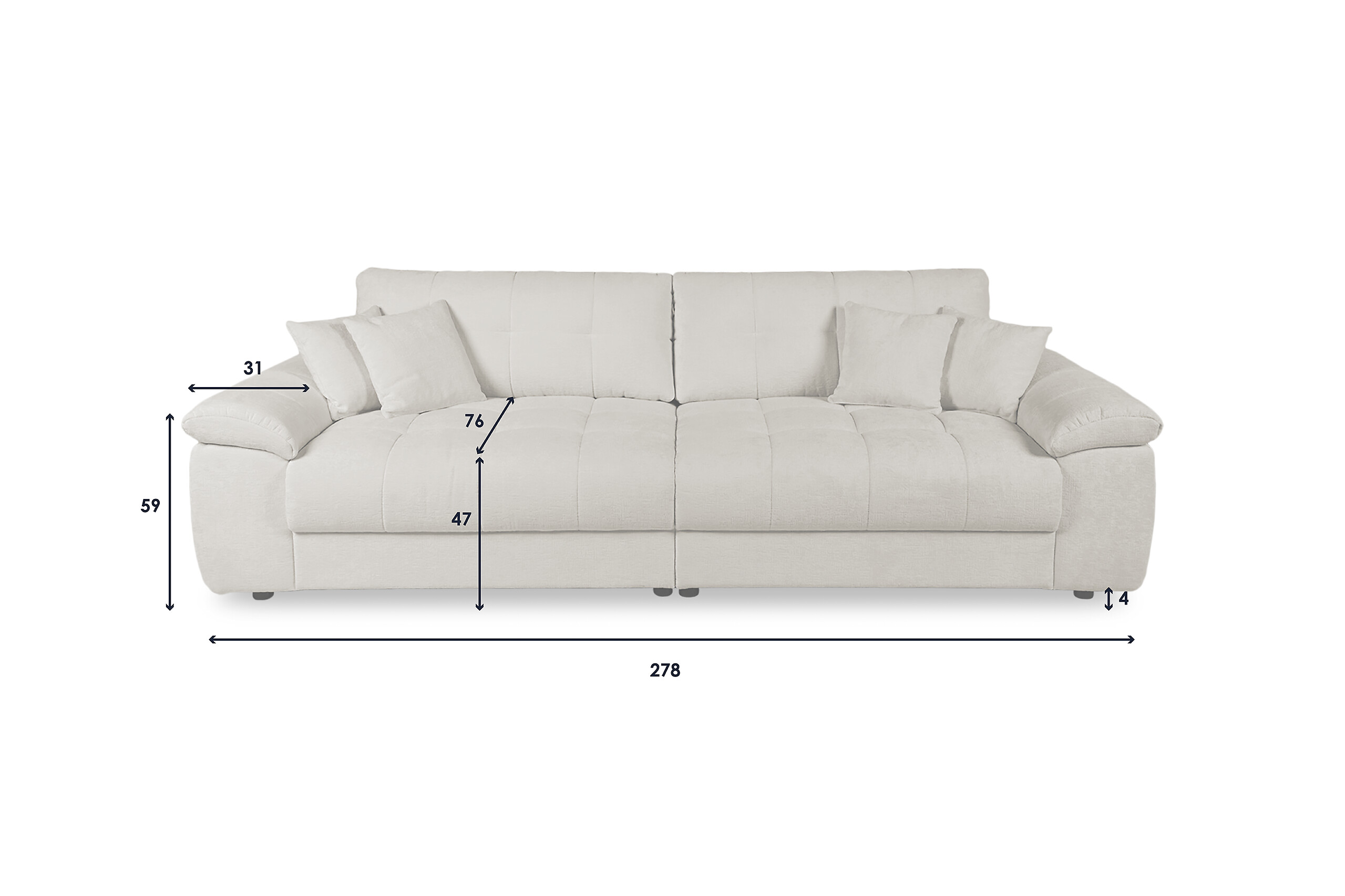 Big Sofa Tema graubraun Microfaser B/H/T: ca. 144x70x183 cm