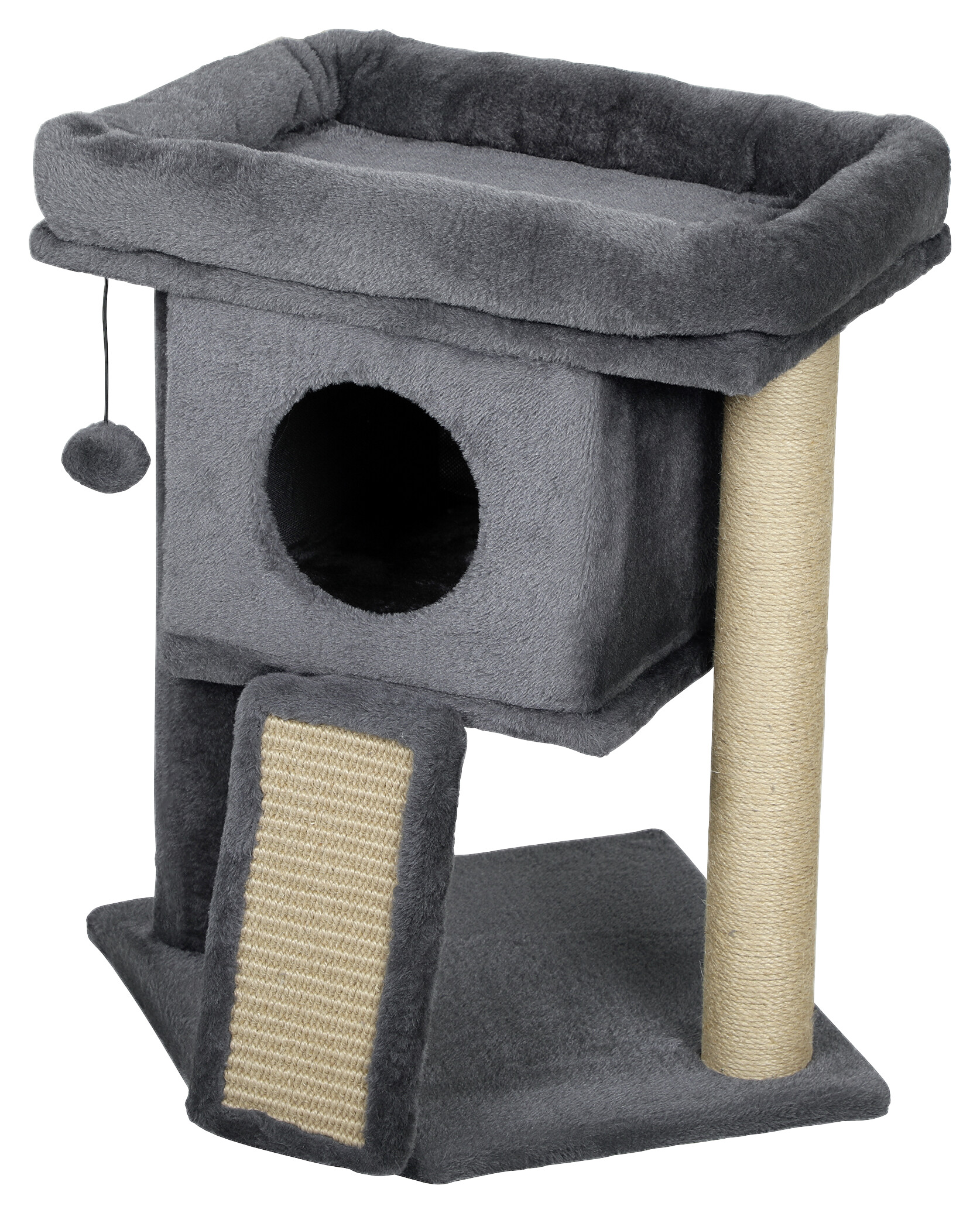 PawHut Kratzbaum dunkelgrau Spanplatte B/H/L: ca. 40x57x40 cm