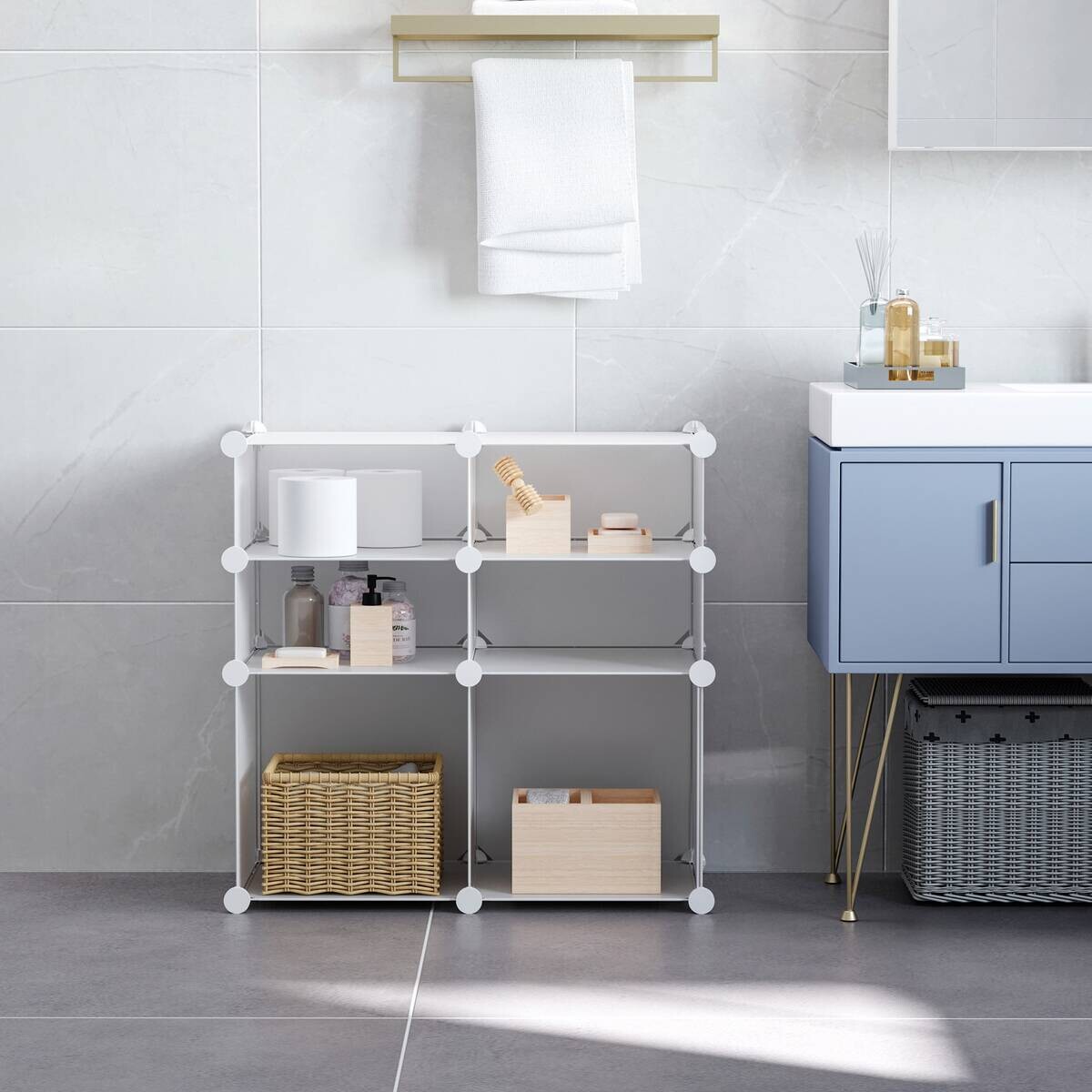 HOMCOM Schuhregal weiß Metall B/H/L: ca. 37x75x73 cm