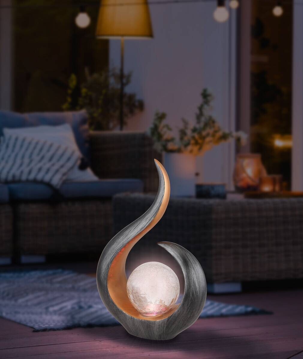 LED-Solarleuchte klar schwarz Glas Kunststoff B/H/T: ca. 10x33,5x22,5 cm