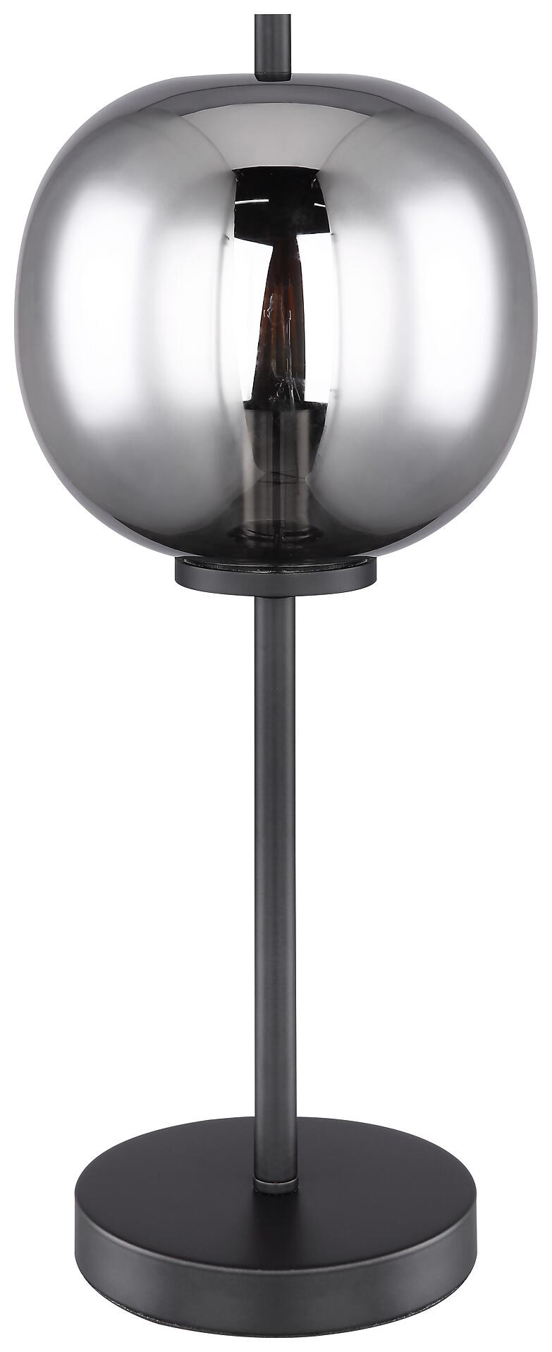 GLOBO Tischleuchte Blacky schwarz Glas Metall H/D: ca. 45x18,5 cm E27 1 Brennstellen