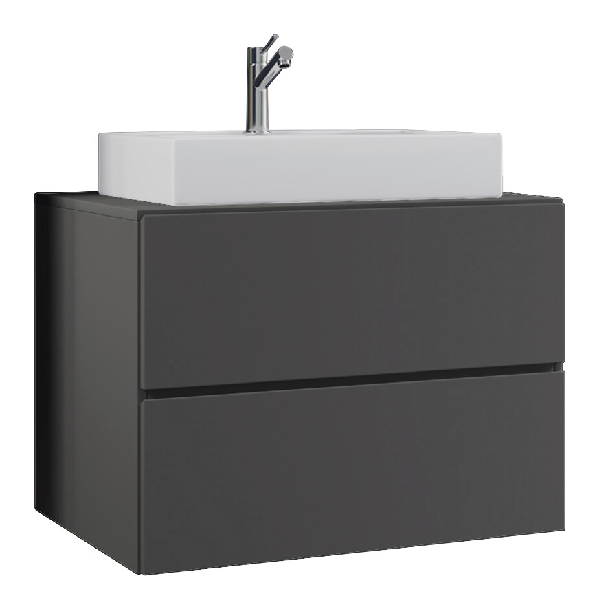 Badblock 2tlg-Lendas weiß anthrazit B/H/T: ca. 81x69x51,4 cm