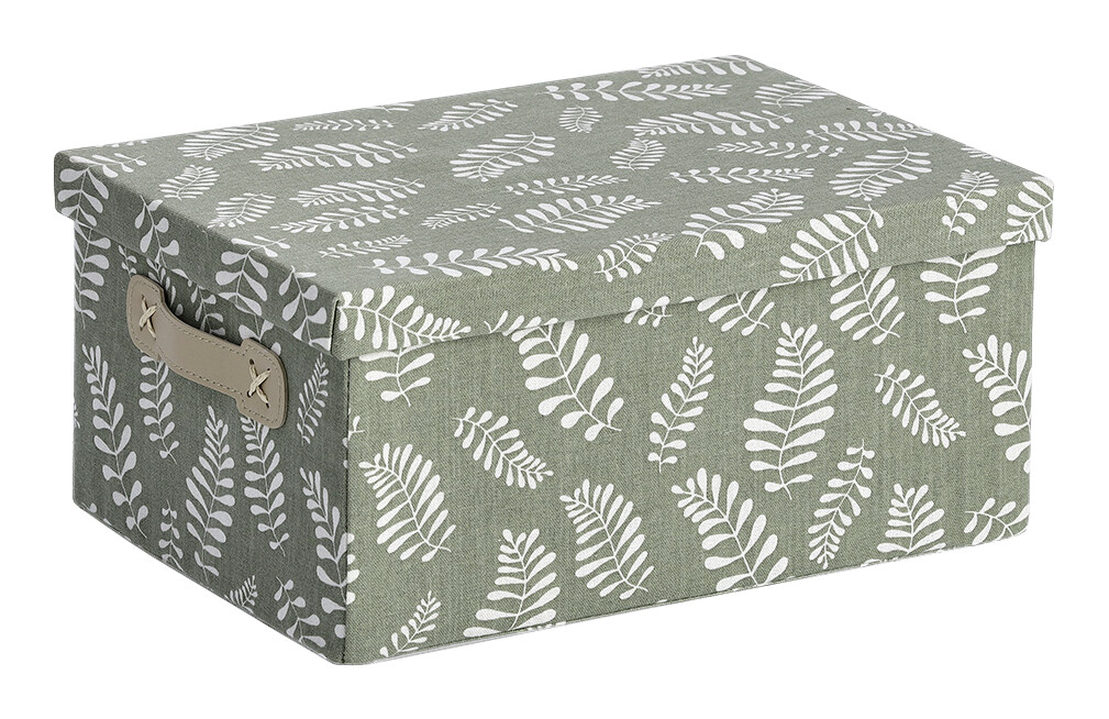 Zeller Aufbewahrungsbox Leaves grün Baumwolle B/H/L: ca. 26x16,5x36 cm