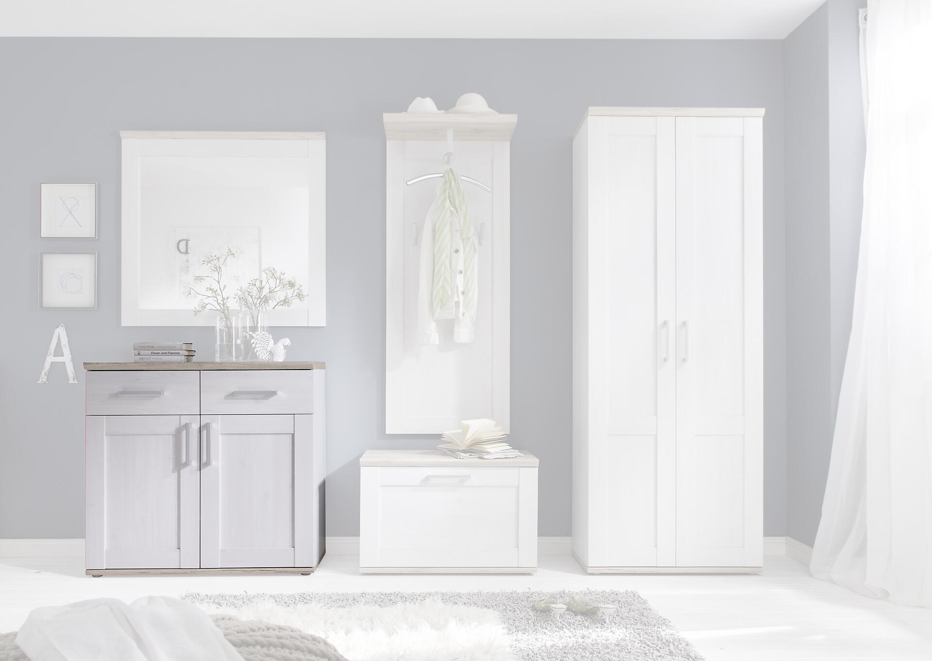 Schuhkommode Romance Eiche San-Remo Nachbildung Sibiu Lärche Nachbildung B/H/T: ca. 96x91x38 cm