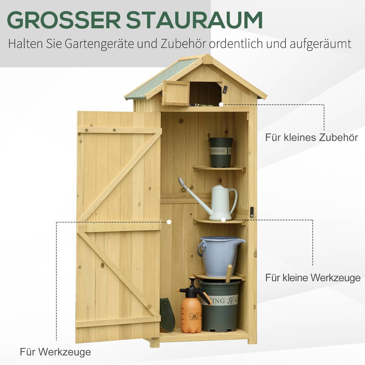 Outsunny Gartenhaus natur B/H/L: ca. 542x179x77 cm