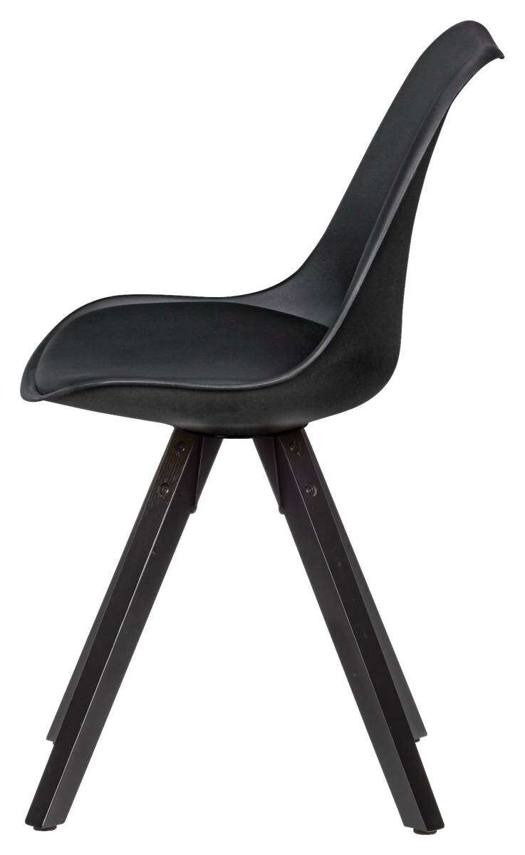 Stuhl 2er-Set schwarz schwarz schwarz Kunststoff Kunstleder Echtholz B/H/T: ca. 49x87x52 cm