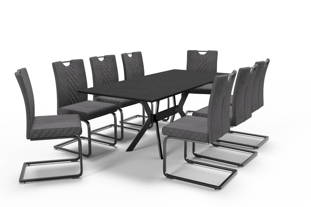 Schwingstuhl Alabama dunkelgrau Microfaser B/H/T: ca. 50x94x60 cm