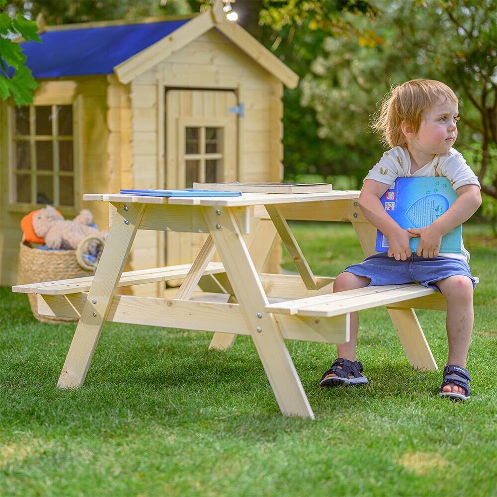 Timbela Kindersitzgarnitur M018 natur Holz B/H/L: ca. 90x50x90 cm