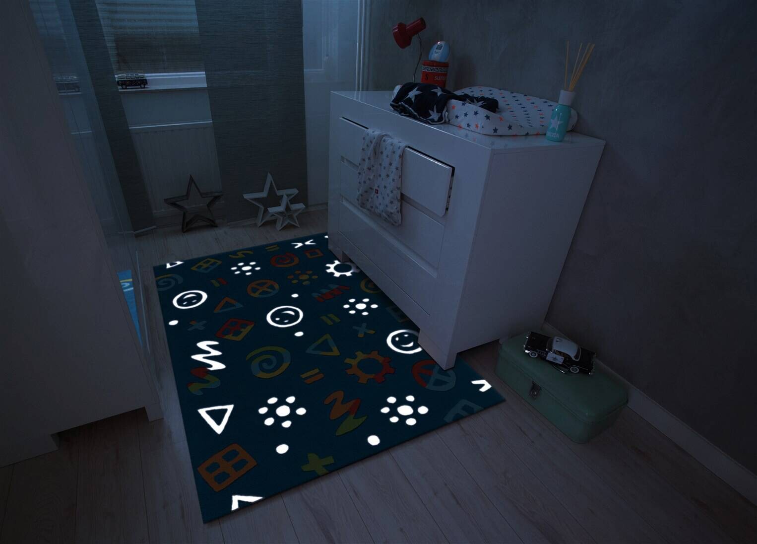 Arte Espina Kurzflorteppich Spirit Glowy 3146 blau B/L: ca. 110x160 cm