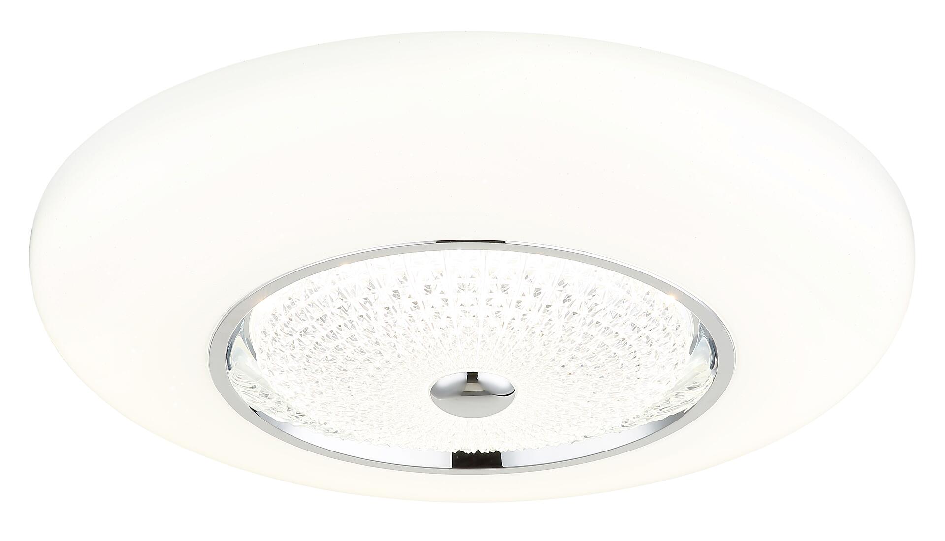 GLOBO Deckenleuchte weiß Opal klar Metall Acryl Kunststoff H/D: ca. 12x59 cm 1 Brennstellen