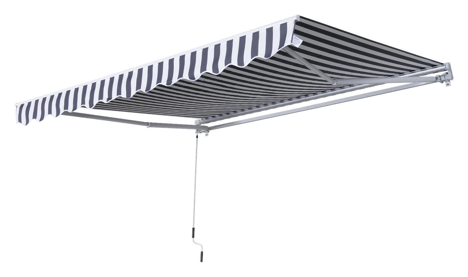 Outsunny Gelenkarmmarkise grau B/H/L: ca. 350x0,3x250 cm