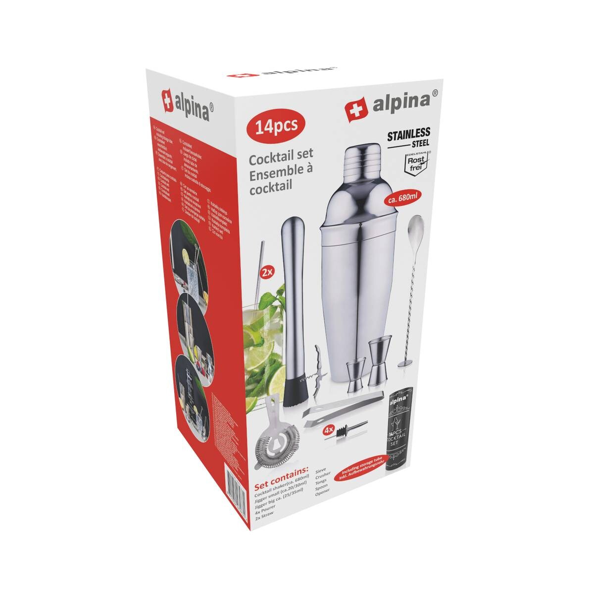 alpina Cocktailset silber Edelstahl