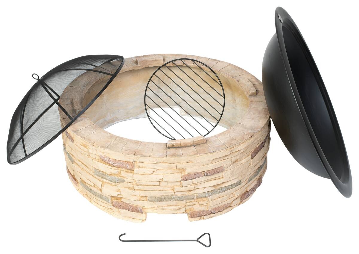 Westmann Feuerstelle stein Aluminium H/D: ca. 51x90 cm